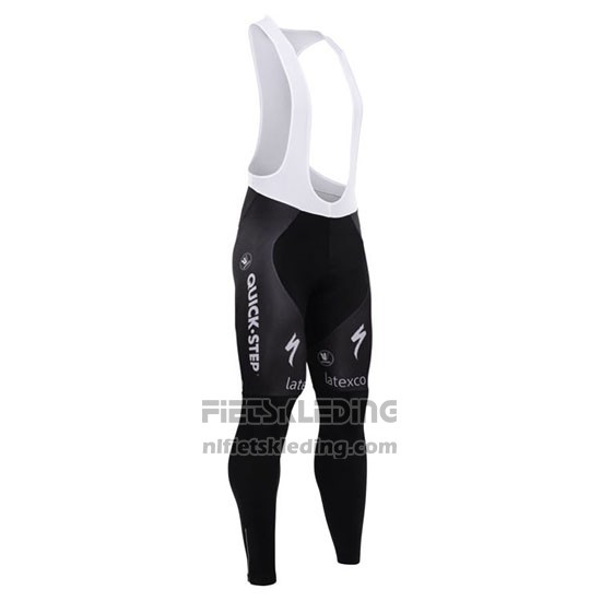 2015 Fietskleding Etixx Quick Step Zwart en Wit Lange Mouwen en Koersbroek